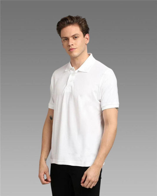 Matte Solid Half Sleeves Men's Polo T-Shirt