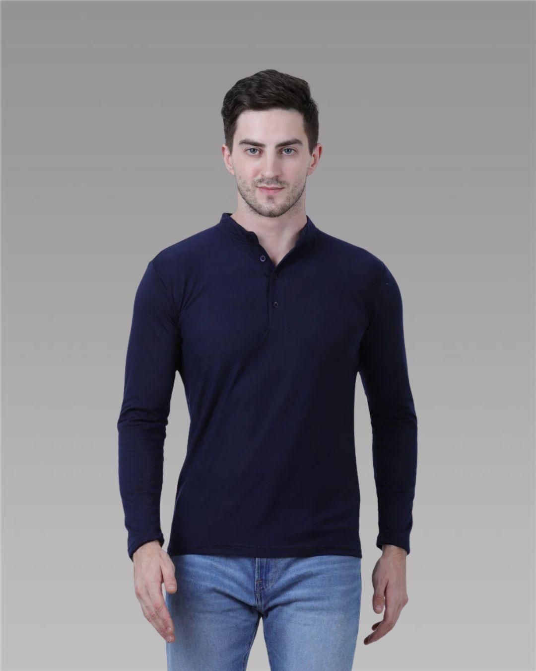 Mens Cotton Solid Full Sleeve T-Shirt