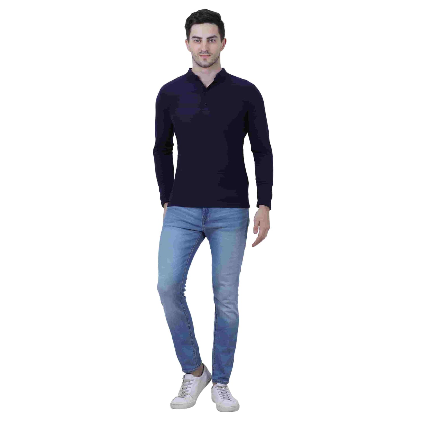 Mens Cotton Solid Full Sleeve T-Shirt